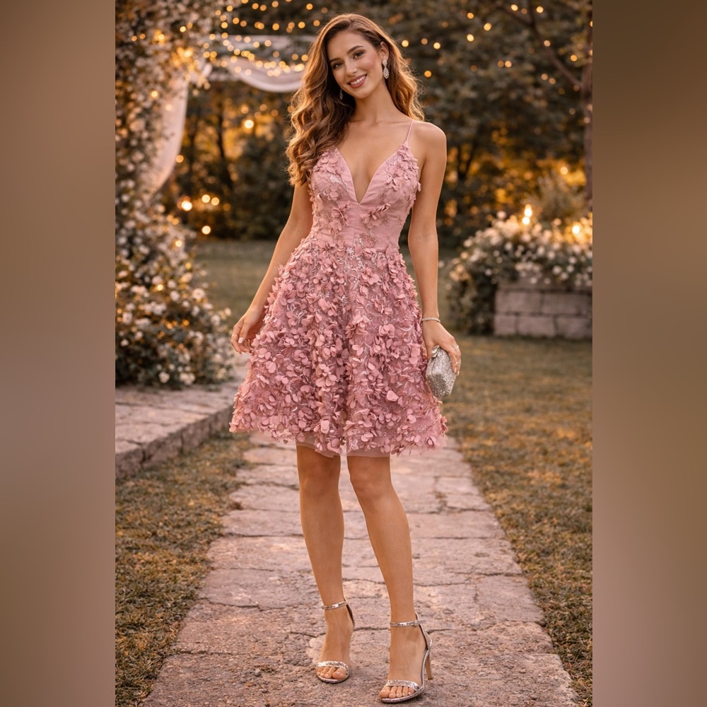 HELSI Riley Floral Appliqué Minidress in Orchid NWT XS